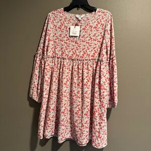 Jack BB Dakota Women's Gallette Cottage Core Floral Rose Puff Sleeve Dress Large